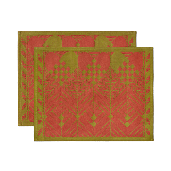 CHRISTMAS - Dækkeservietter - Archive Red - 50x38 cm - Egyptisk bomuld/Bomuld - Georg Jensen Damask