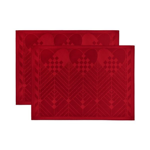 CHRISTMAS - Dækkeservietter - Deep Red - 50x38 cm - Egyptisk bomuld/Bomuld - Georg Jensen Damask