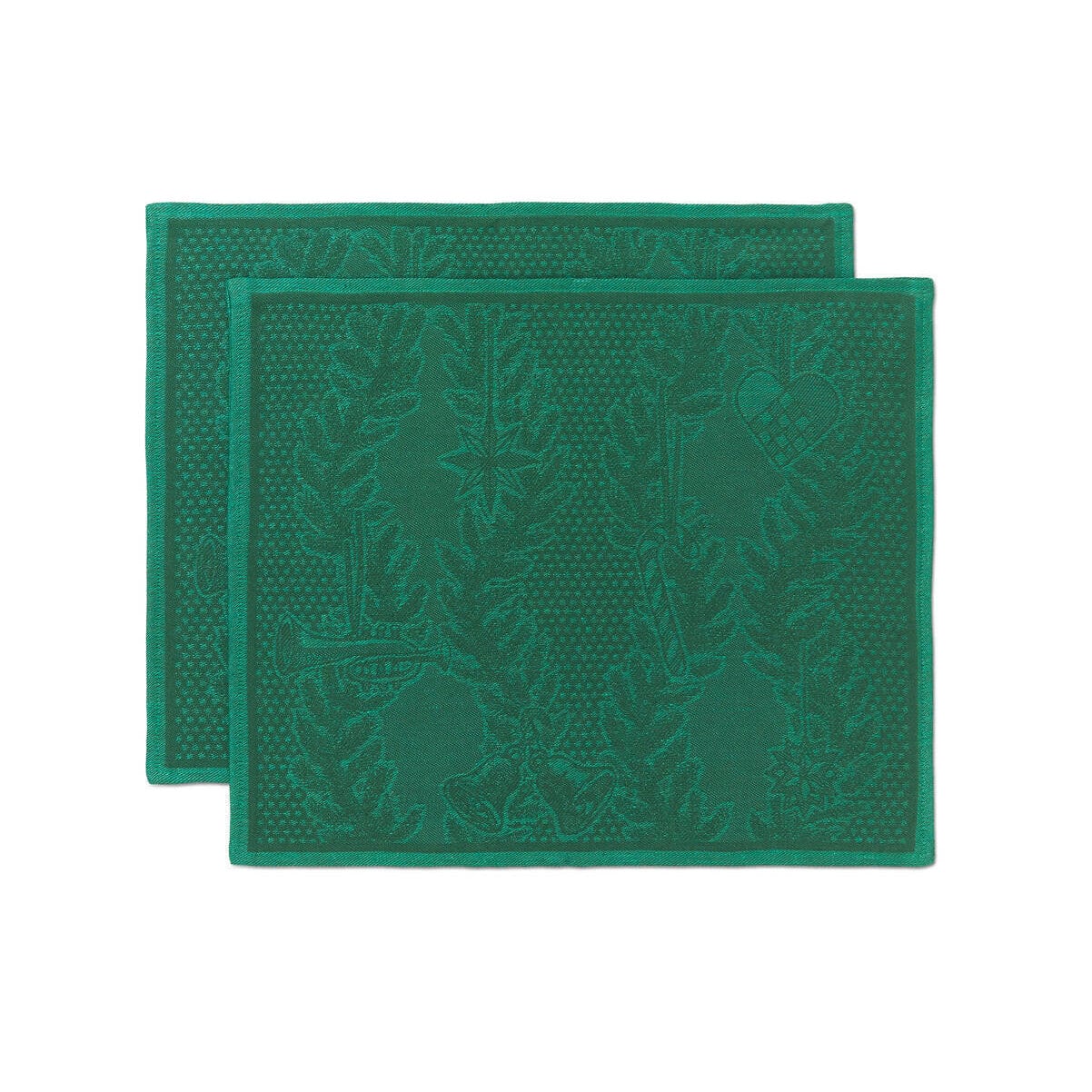 Stjerne Riflet dækkeservietter, grøn - 2 stk